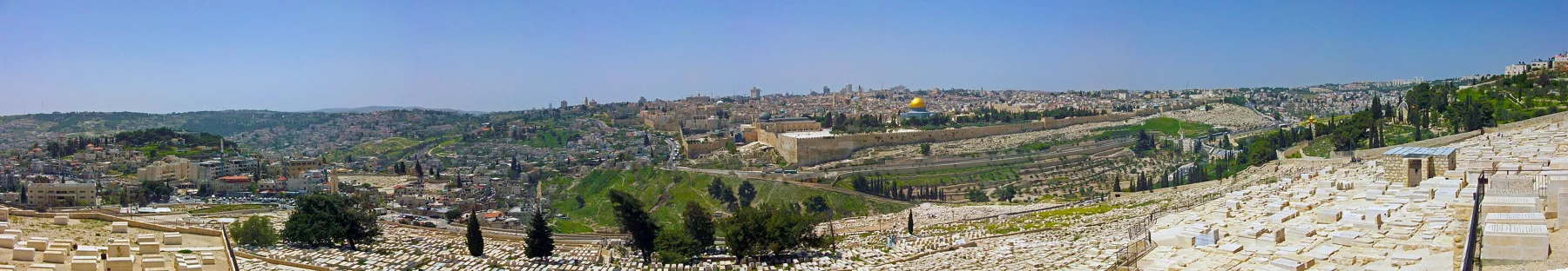 Panorama of Jerusalem’s Old City from the Mount of Olives